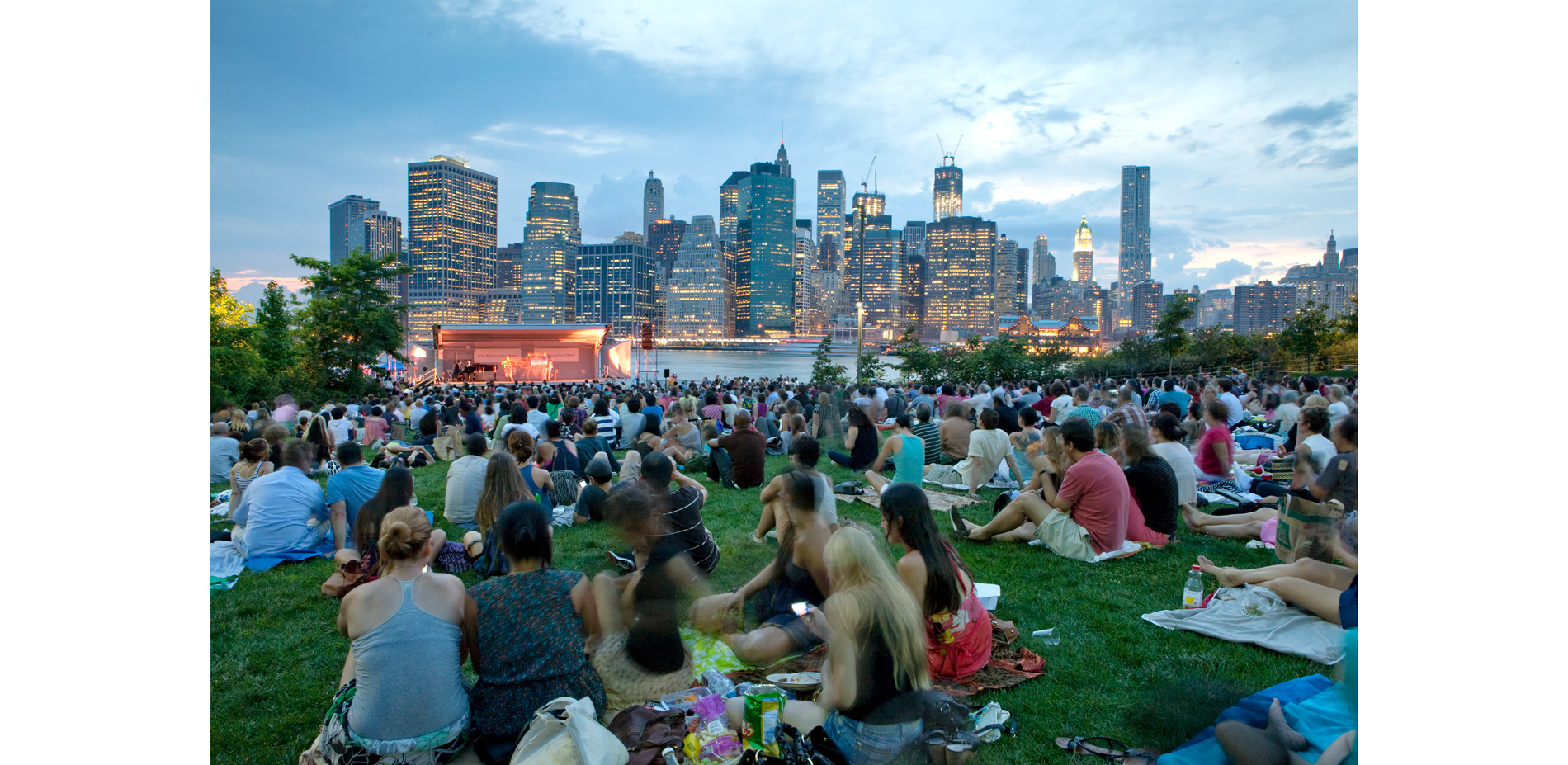 On summer nights the sloped lawn amphitheater hosts movies and performances of all kinds, providing space for up to 5,000 people.  …