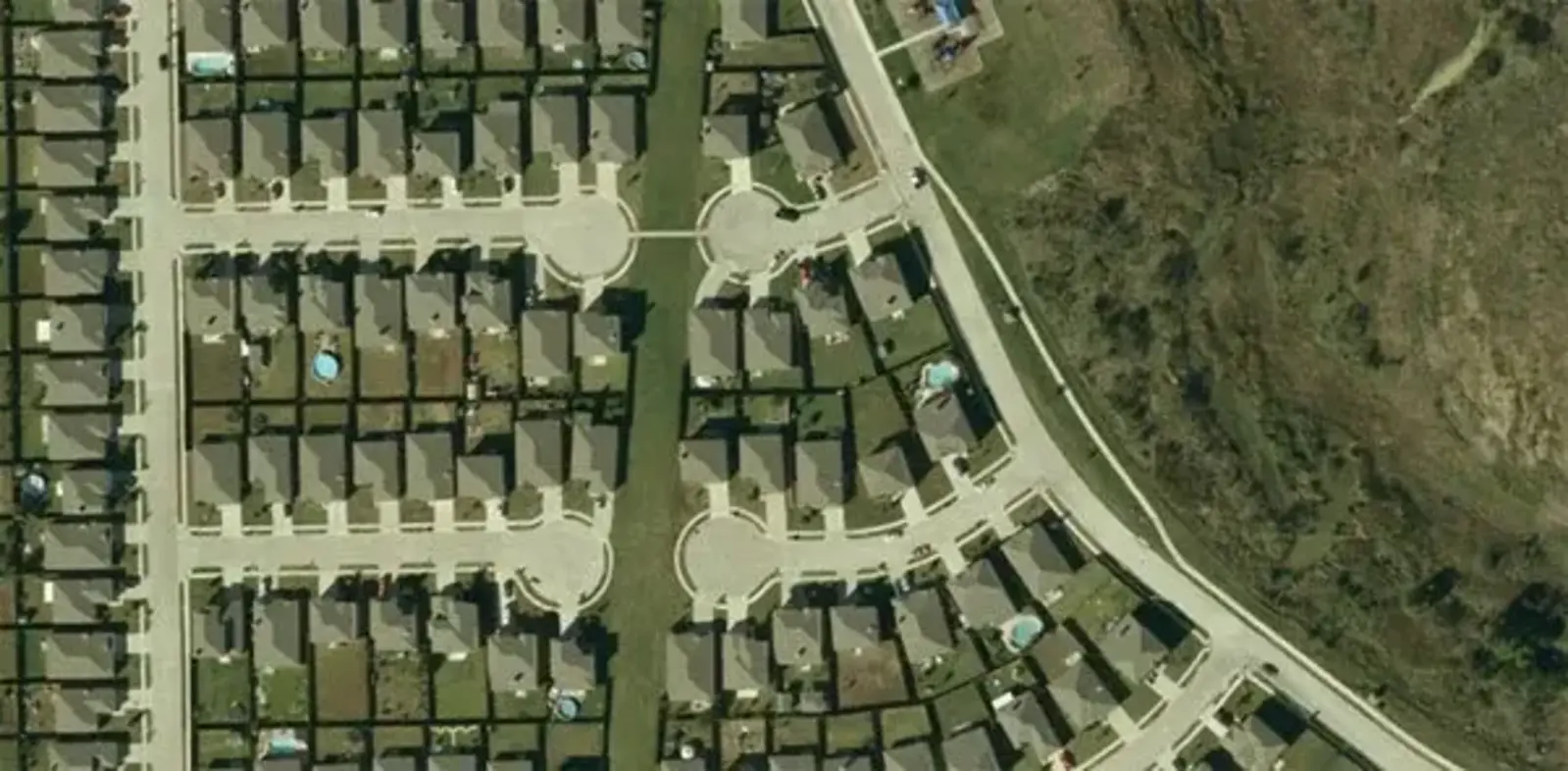 What happens in the absence of proper planning is the opposite of diversity. Credit: Google Earth