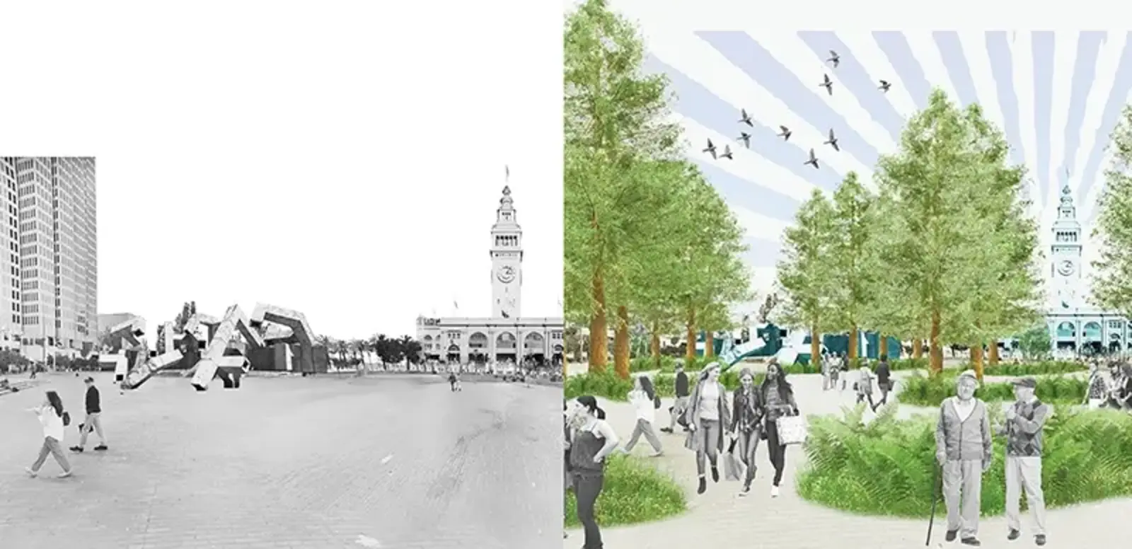 San Francisco Ferry Building Plaza design proposal / CMG Landscape Architecture