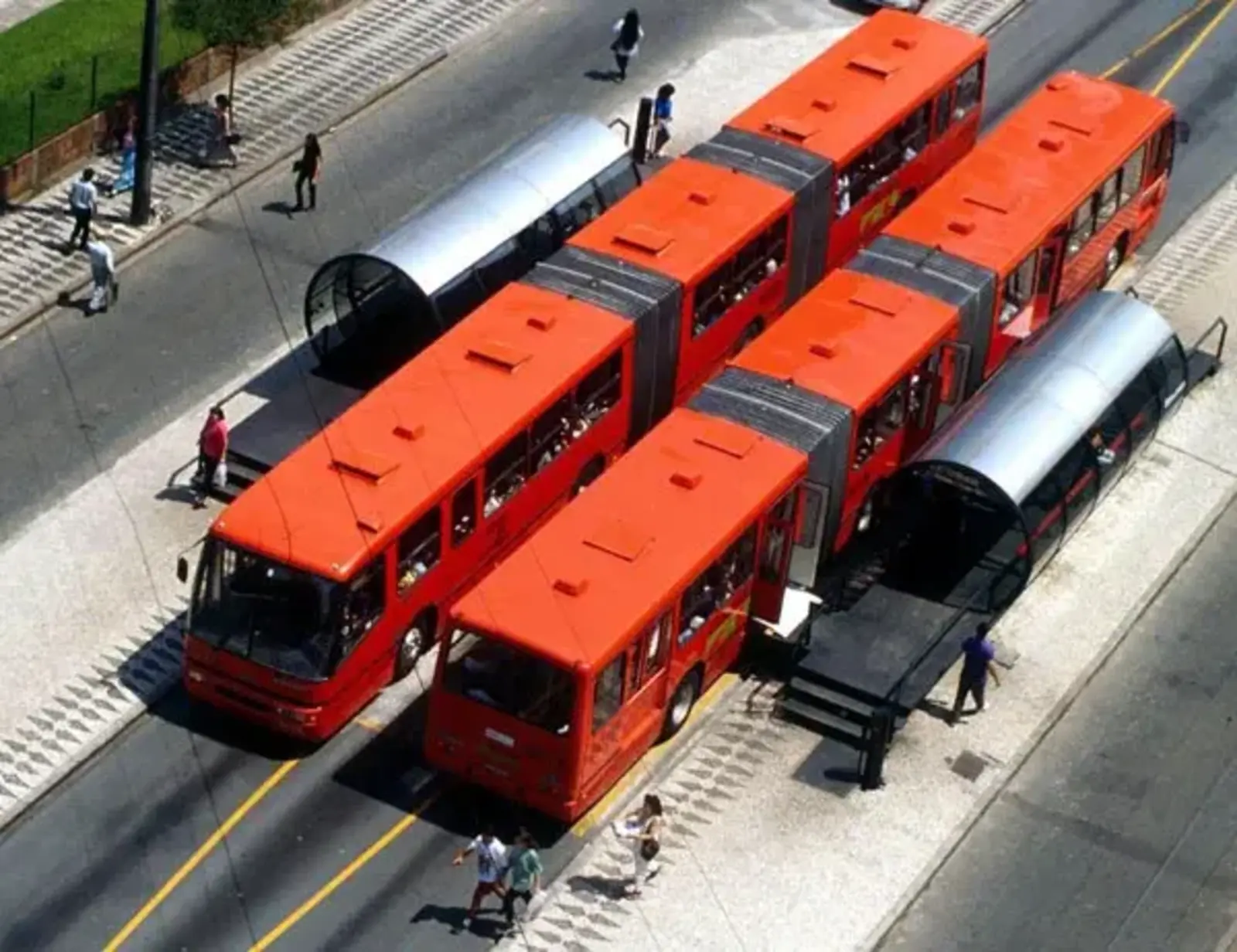 Curitiba Bus Rapid Transit (BRT) Stations. Image credit: Jaime Lerner Associated Architects