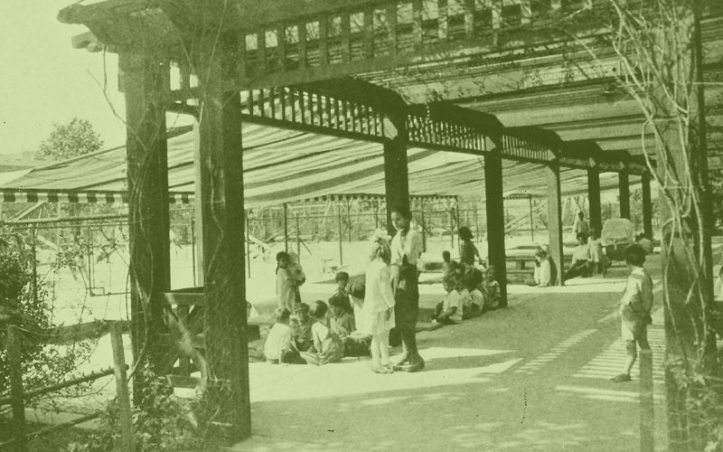 Shelter and Sand Courts, Hoboken Park, Hoboken, New Jersey, circa 1931. Charles Nassau Lowrie, FASLA, Landscape Architect